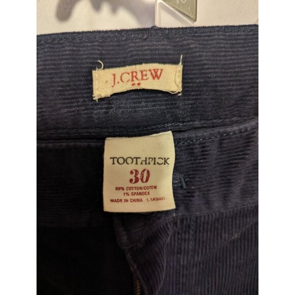 J Crew Jeans Womens 30 Corduroy Toothpick Skinny Pants Casual Black/ Dark Blue - Picture 3 of 15